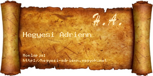 Hegyesi Adrienn névjegykártya